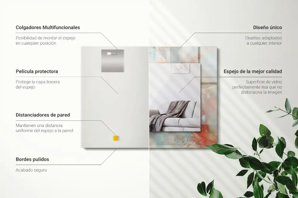 Obdĺžnikové zrkadlo s motívom Abstraktná farebná textúra