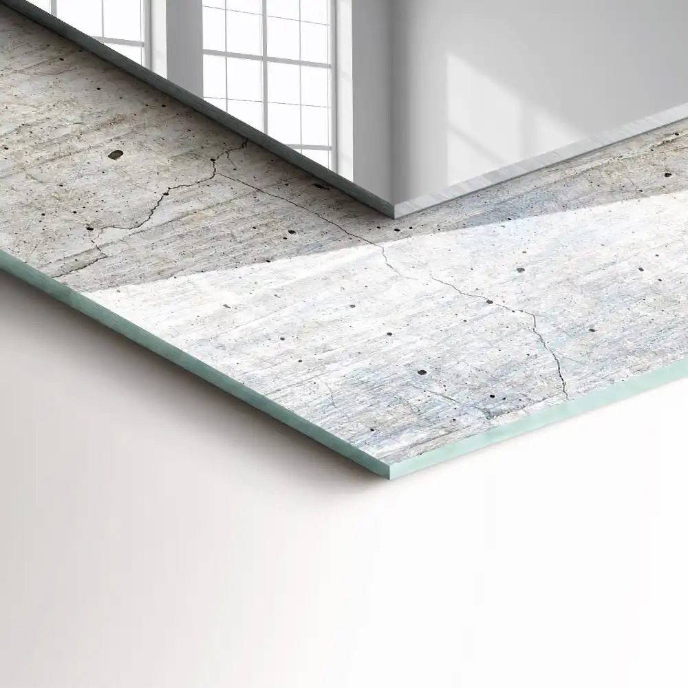 Obdĺžnikové ozdobné zrkadlo Prasknutá betónová stena