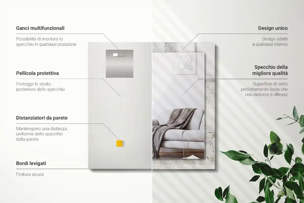 Obdĺžnikové ozdobné zrkadlo Prasknutá betónová stena