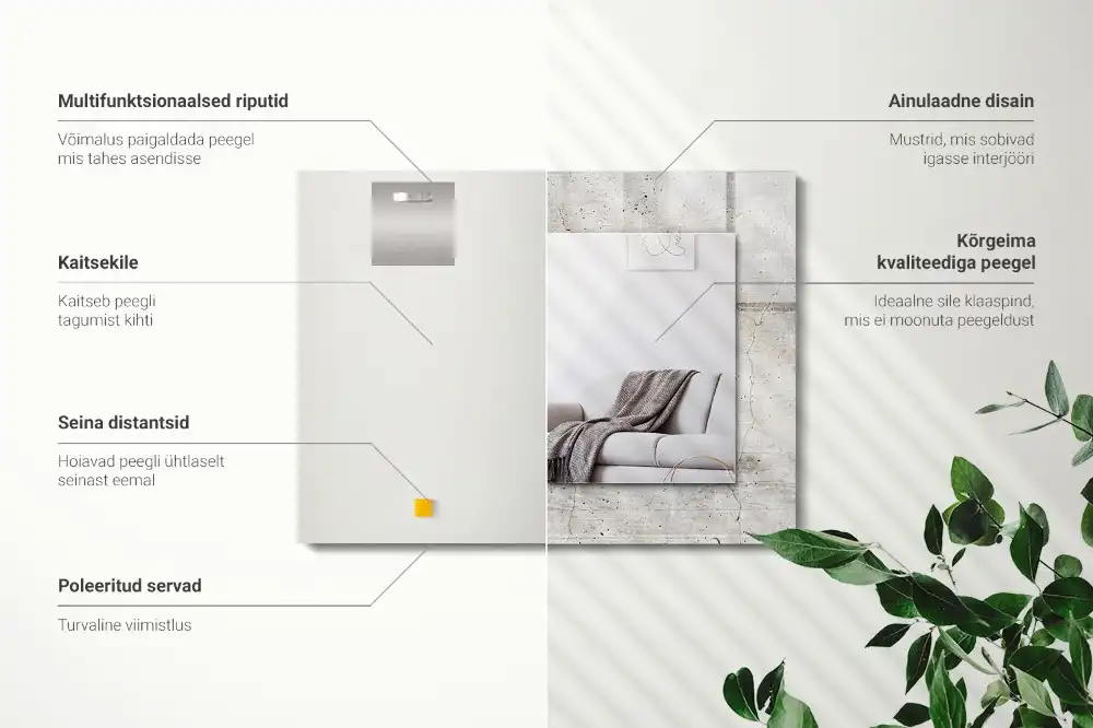 Obdĺžnikové ozdobné zrkadlo Prasknutá betónová stena