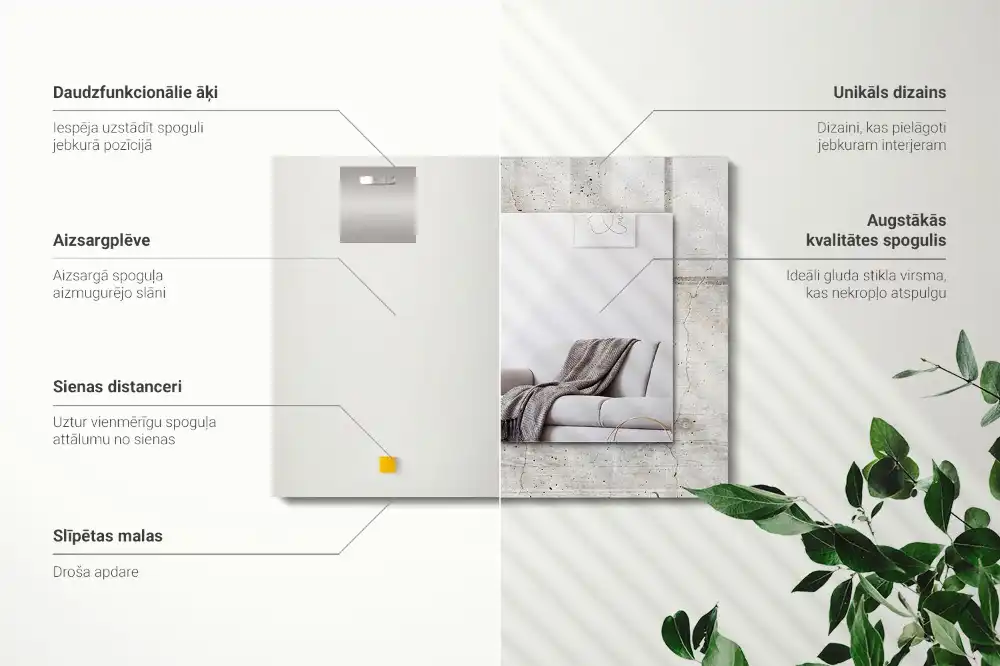 Obdĺžnikové ozdobné zrkadlo Prasknutá betónová stena