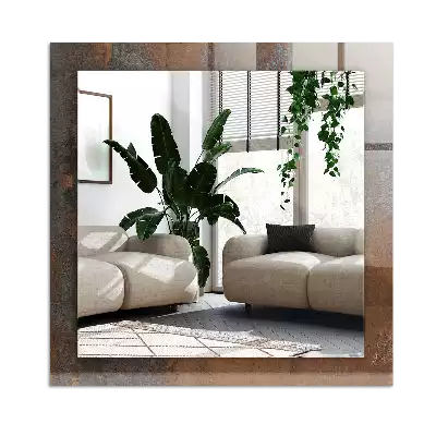 Obdĺžnikové ozdobné zrkadlo Módny hrdzavý kov