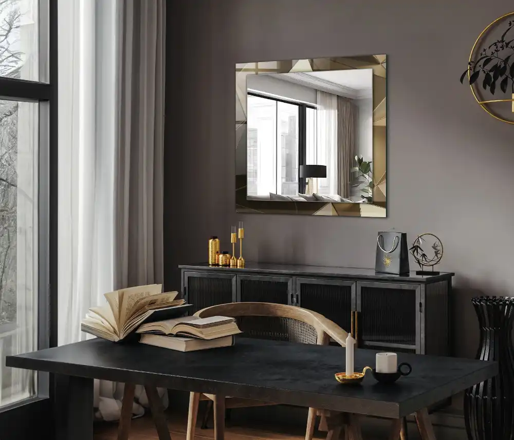 Obdĺžnikové dekoračné zrkadlo Geometrické tvary