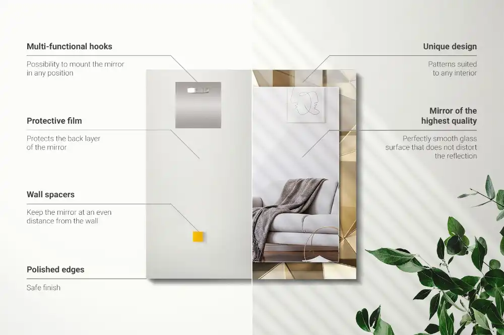 Obdĺžnikové dekoračné zrkadlo Geometrické tvary