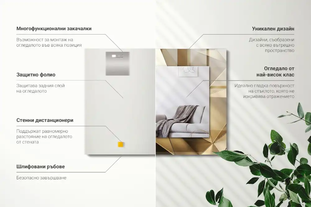 Obdĺžnikové dekoračné zrkadlo Geometrické tvary