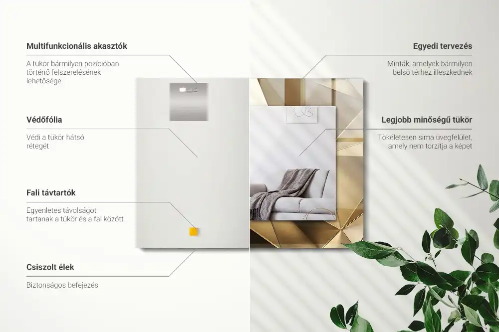 Obdĺžnikové dekoračné zrkadlo Geometrické tvary