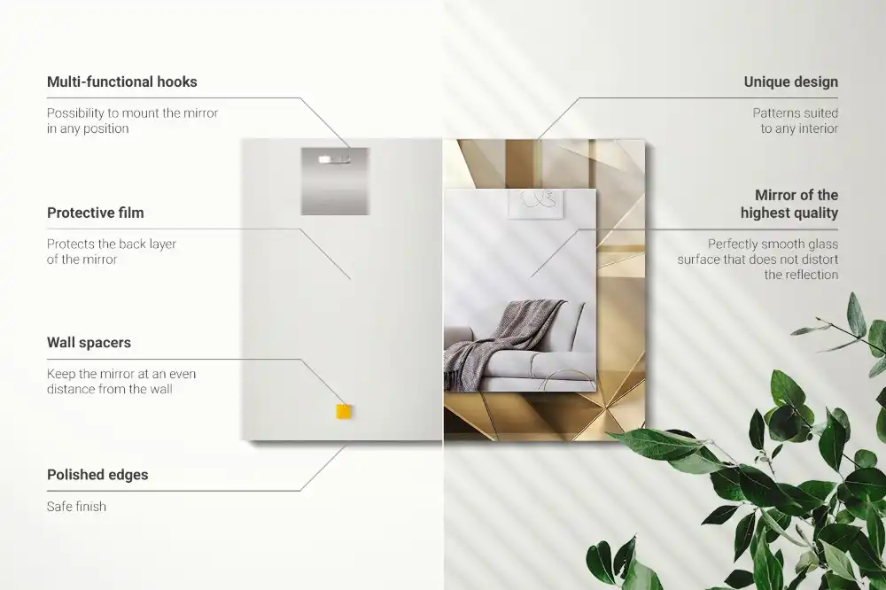 Obdĺžnikové dekoračné zrkadlo Geometrické tvary