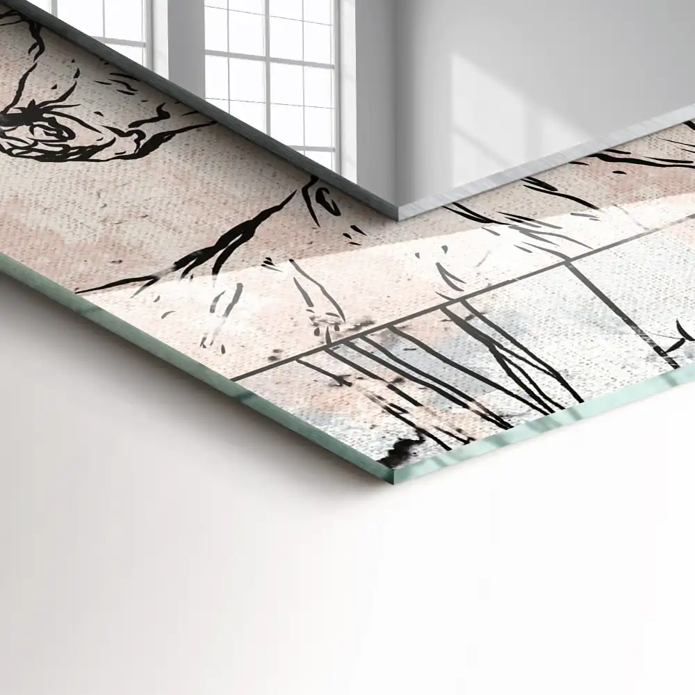 Obdĺžnikové zrkadlo s motívom Rastliny jeleňovitých líšok