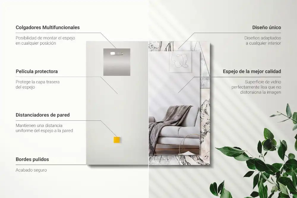 Obdĺžnikové zrkadlo s motívom Rastliny jeleňovitých líšok