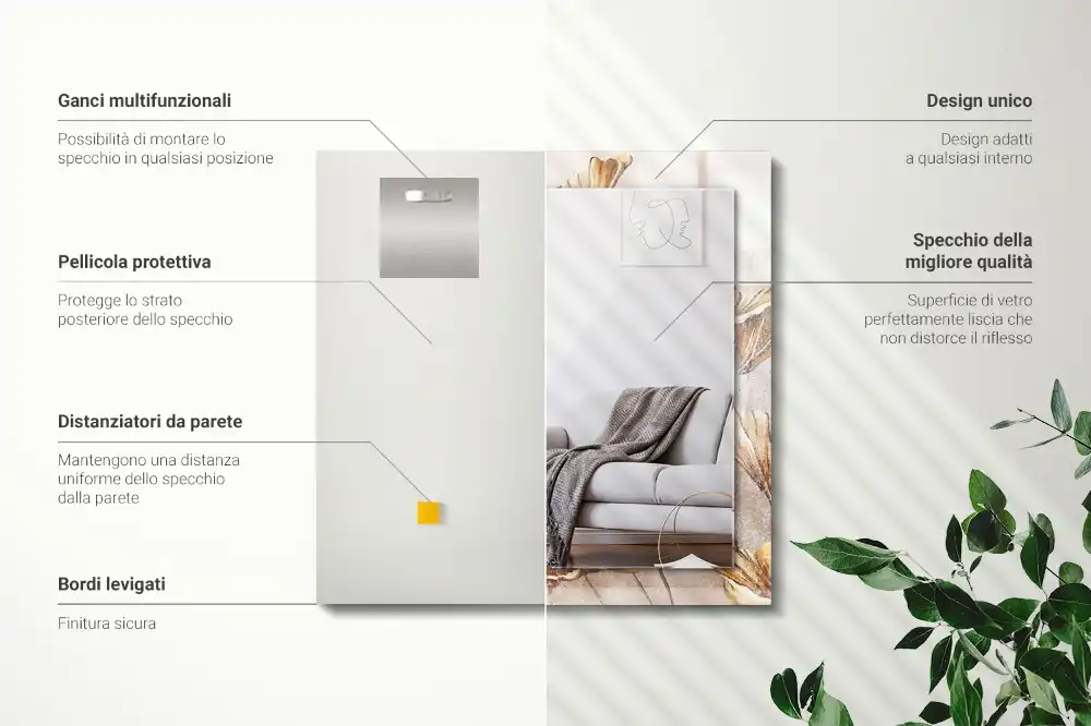 Obdĺžnikové zrkadlo s motívom Vintage kvety