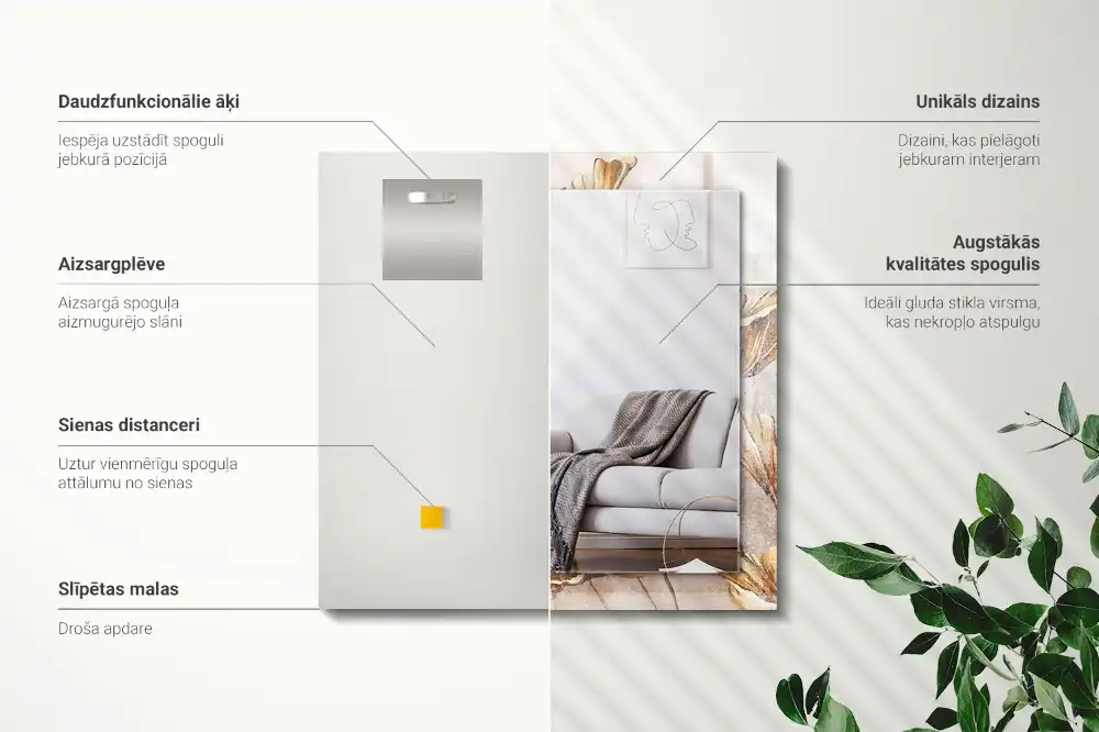 Obdĺžnikové zrkadlo s motívom Vintage kvety