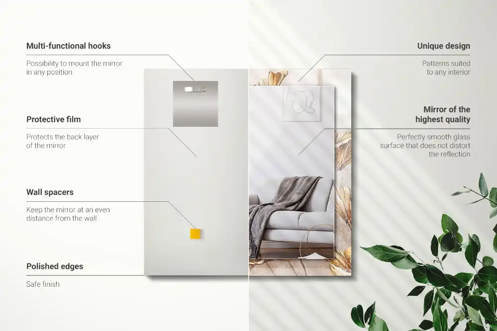 Obdĺžnikové zrkadlo s motívom Vintage kvety