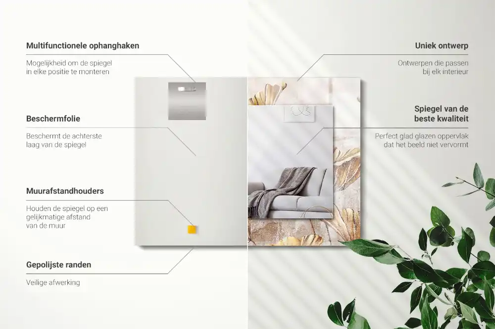 Obdĺžnikové zrkadlo s motívom Vintage kvety