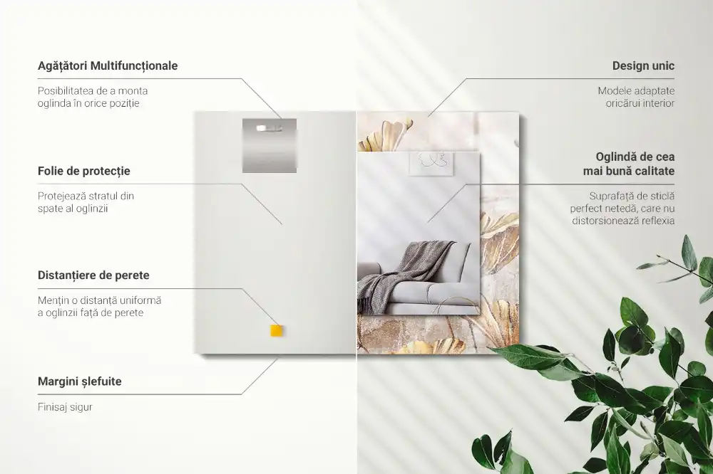 Obdĺžnikové zrkadlo s motívom Vintage kvety