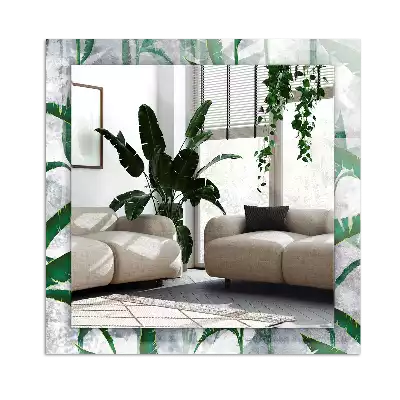 Obdĺžnikové ozdobné zrkadlo Zelené listy rastliny