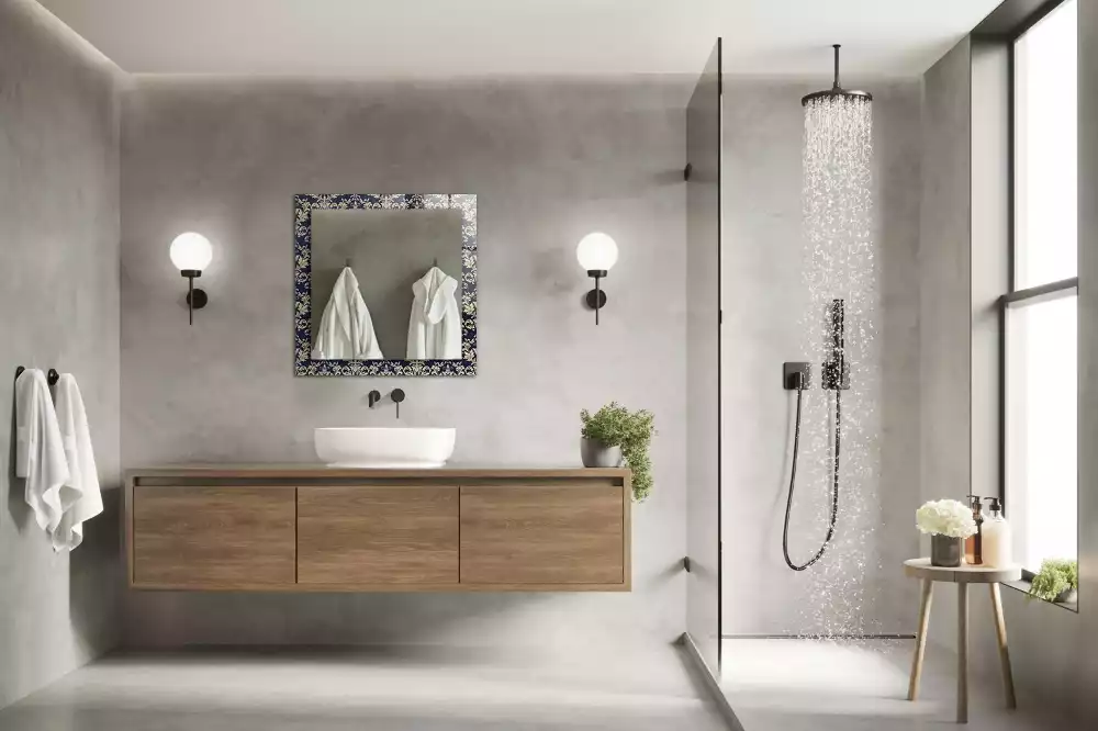 Obdĺžnikové dekoračné zrkadlo Viktoriánsky vzor na tapete