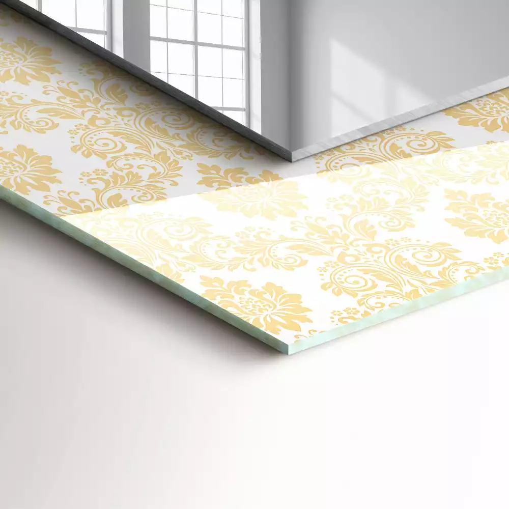 Obdĺžnikové zrkadlo s motívom Žlté ozdoby