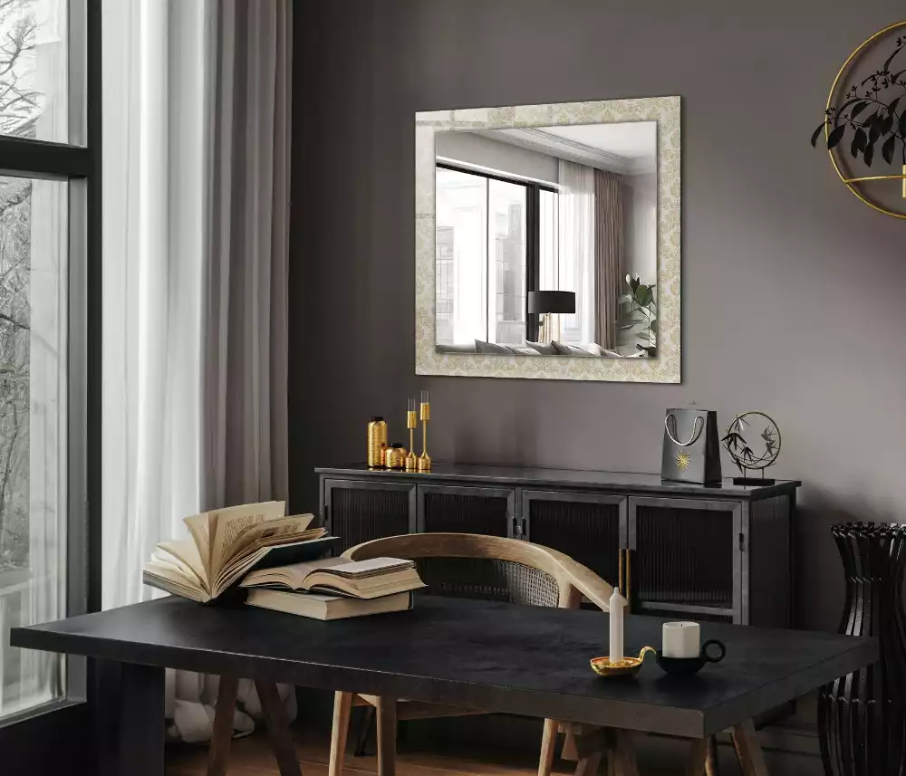 Obdĺžnikové zrkadlo s motívom Žlté ozdoby