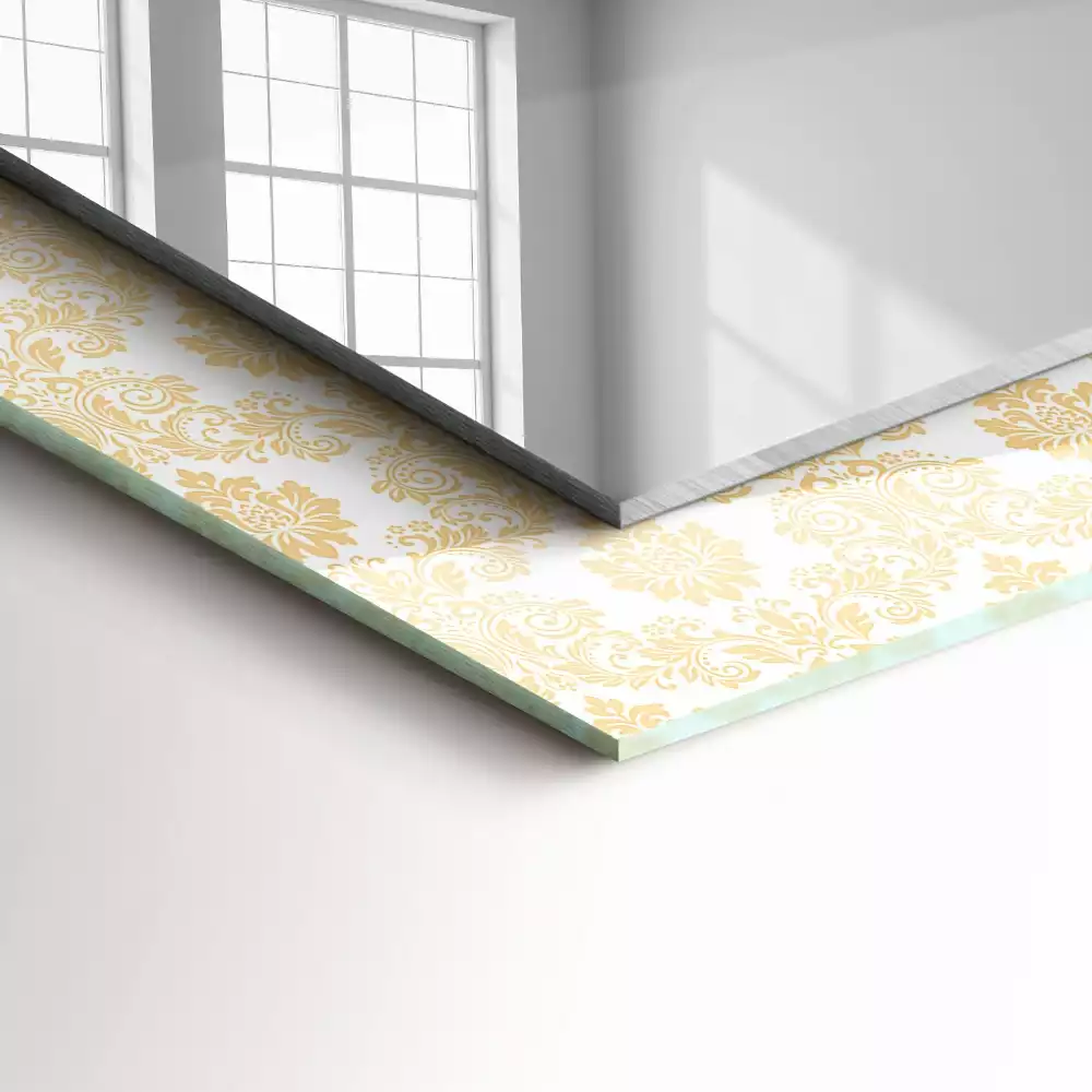 Obdĺžnikové zrkadlo s motívom Žlté ozdoby