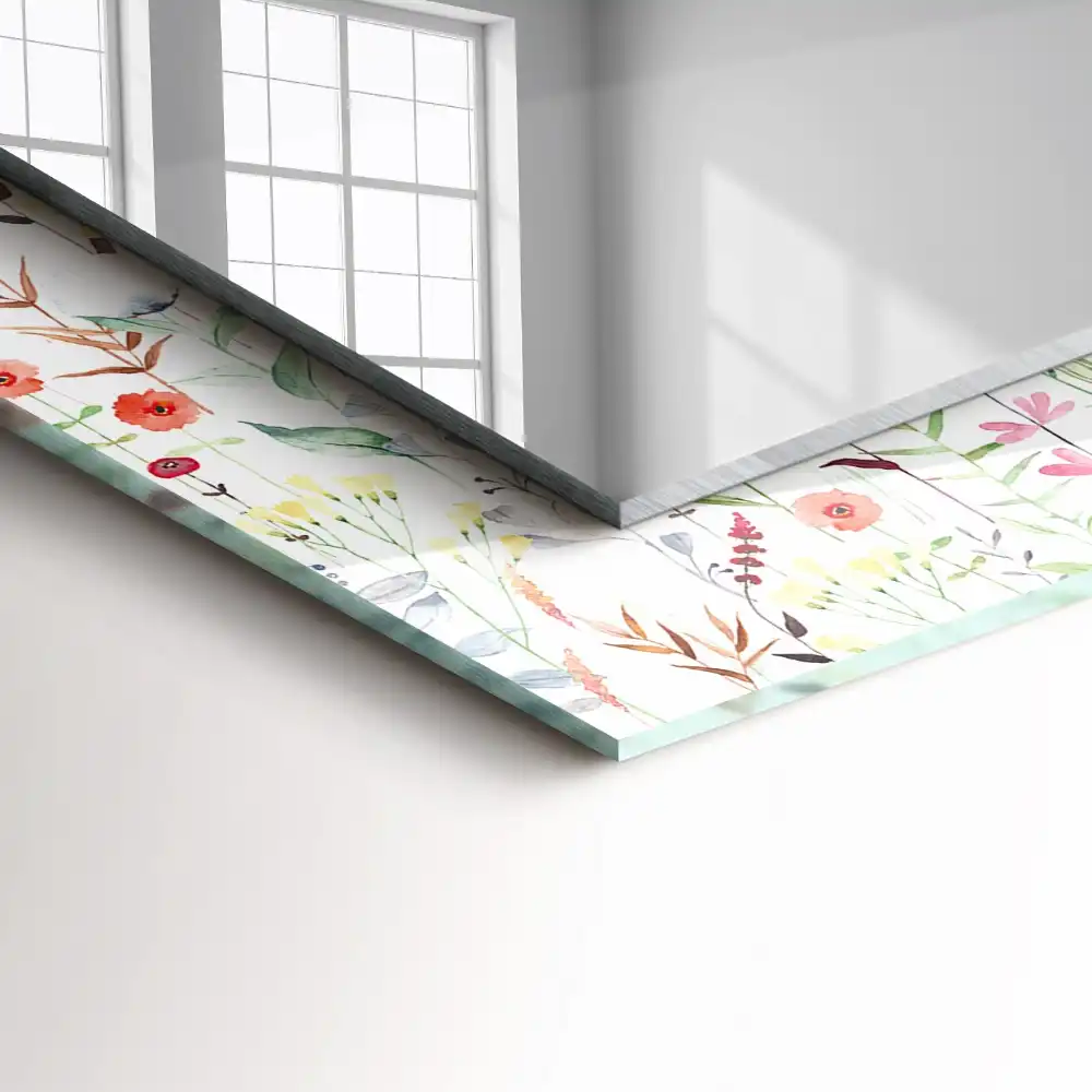 Obdĺžnikové ozdobné zrkadlo Kvetinový akvarelový vzor