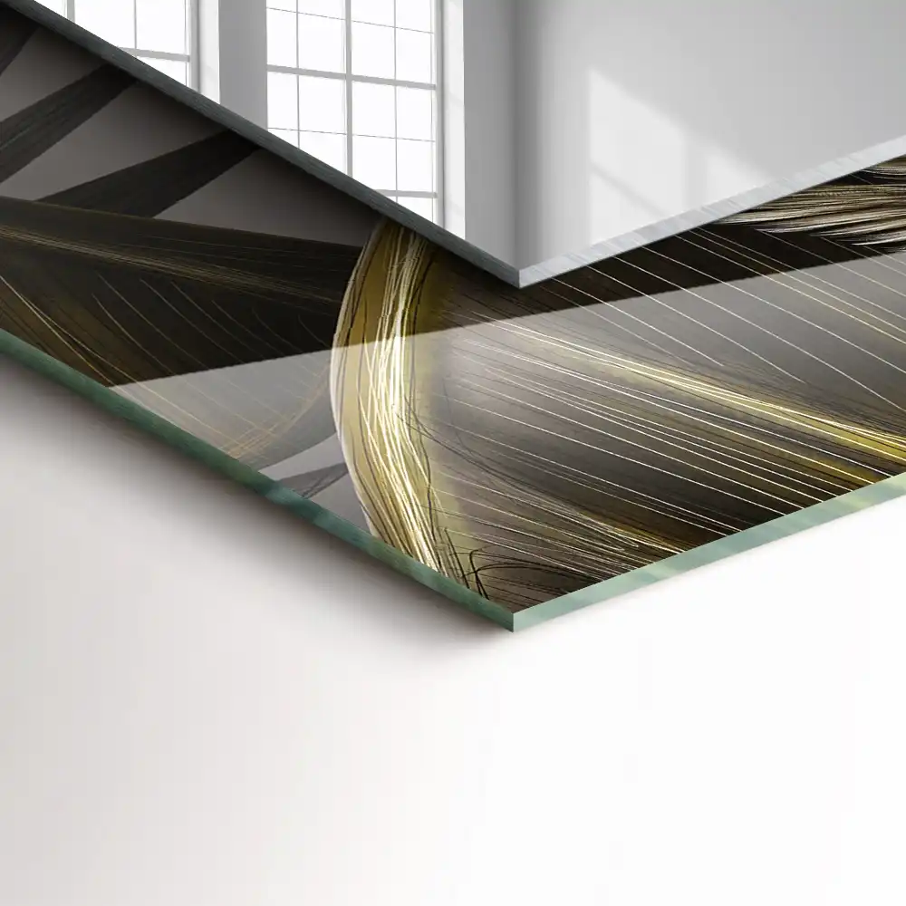 Obdĺžnikové dekoračné zrkadlo Kvety a kolibríky