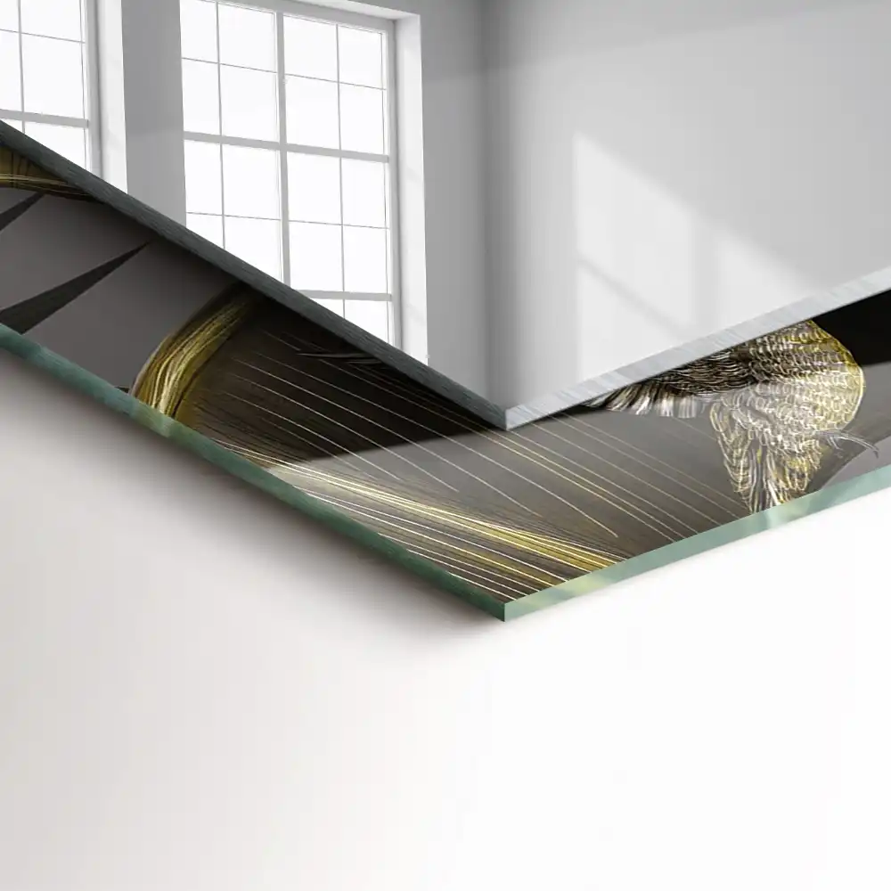 Obdĺžnikové dekoračné zrkadlo Kvety a kolibríky