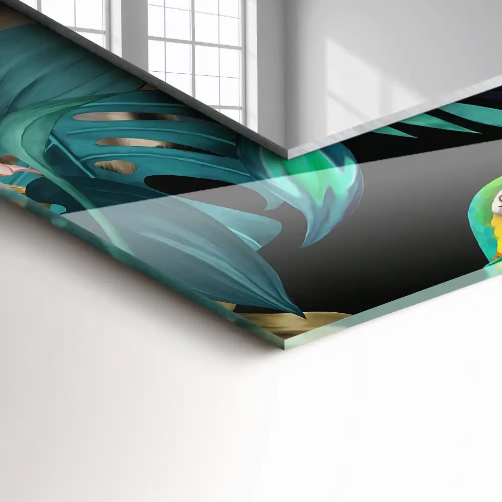 Obdĺžnikové zrkadlo s motívom Tigre papagáje džungľa