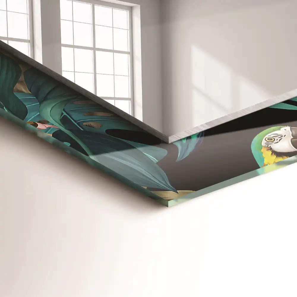 Obdĺžnikové zrkadlo s motívom Tigre papagáje džungľa