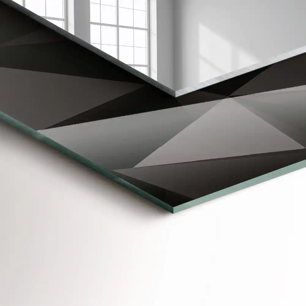 Obdĺžnikové ozdobné zrkadlo Čierne geometrické tvary