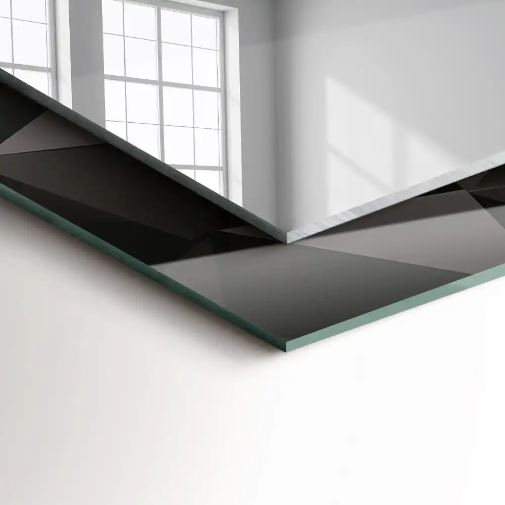 Obdĺžnikové ozdobné zrkadlo Čierne geometrické tvary