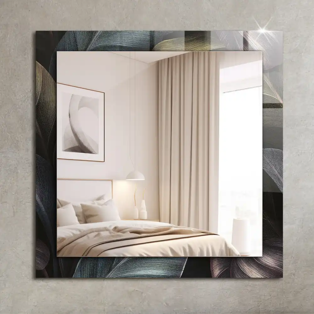 Obdĺžnikové dekoračné zrkadlo Farebné listy rastlín