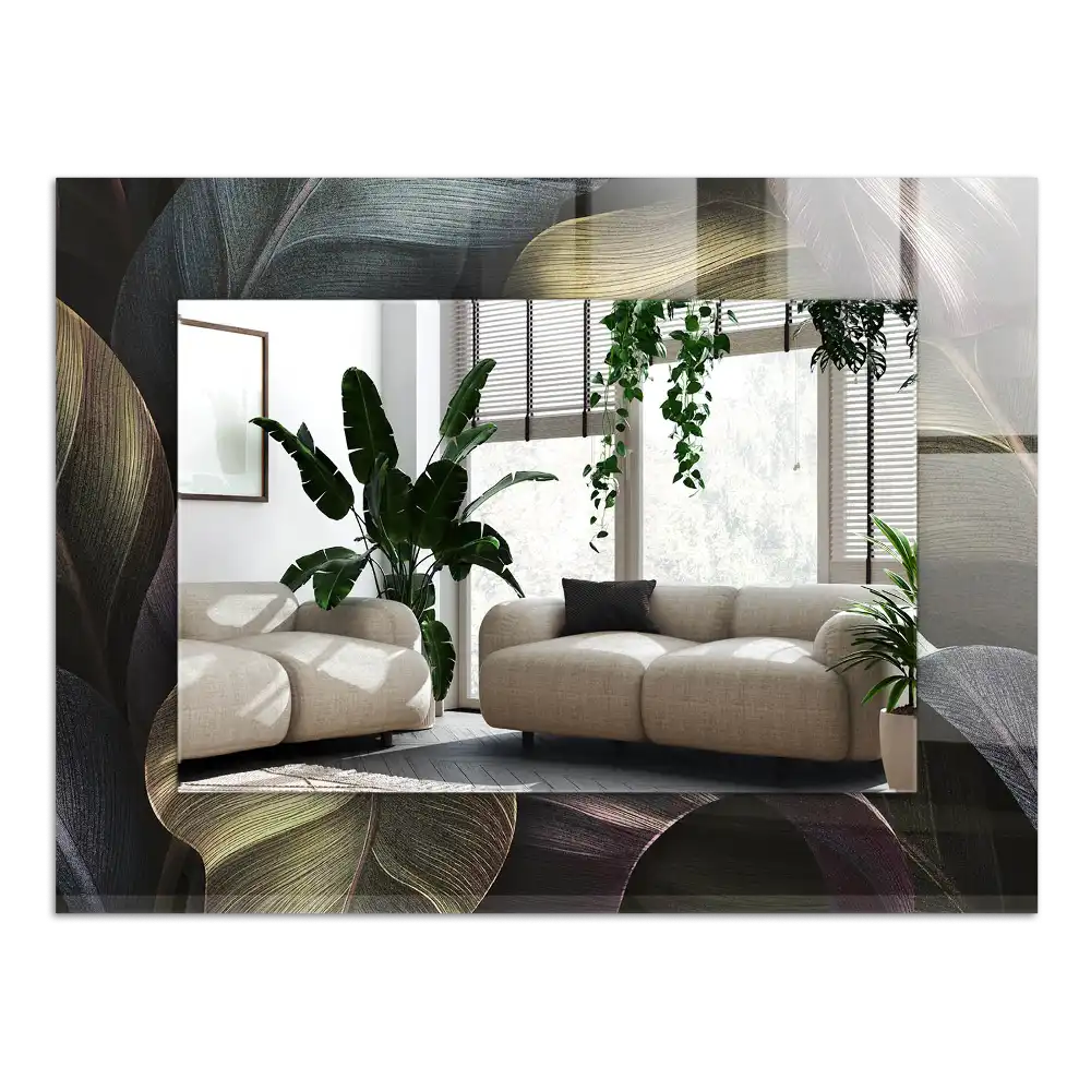 Obdĺžnikové dekoračné zrkadlo Farebné listy rastlín