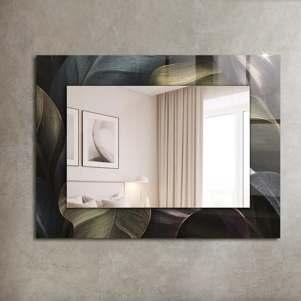 Obdĺžnikové dekoračné zrkadlo Farebné listy rastlín