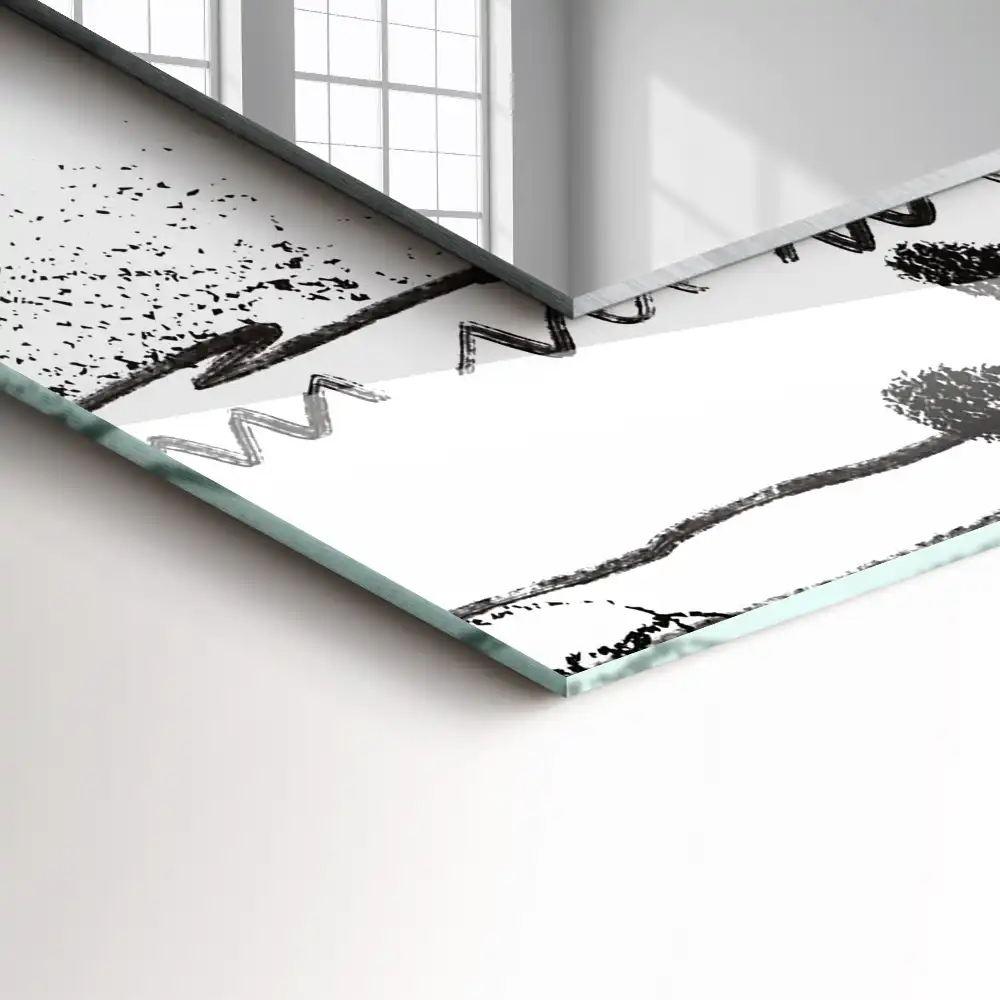 Obdĺžnikové zrkadlo s motívom Abstraktné moderné vzory