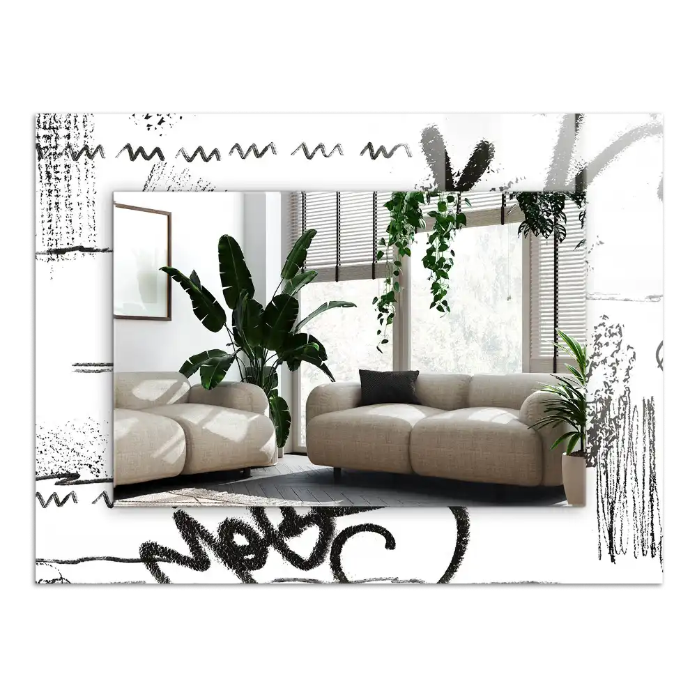 Obdĺžnikové zrkadlo s motívom Abstraktné moderné vzory