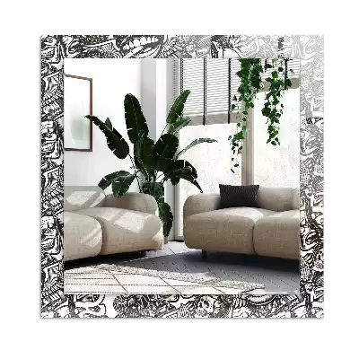 Obdĺžnikové ozdobné zrkadlo Čiernobiele vzory