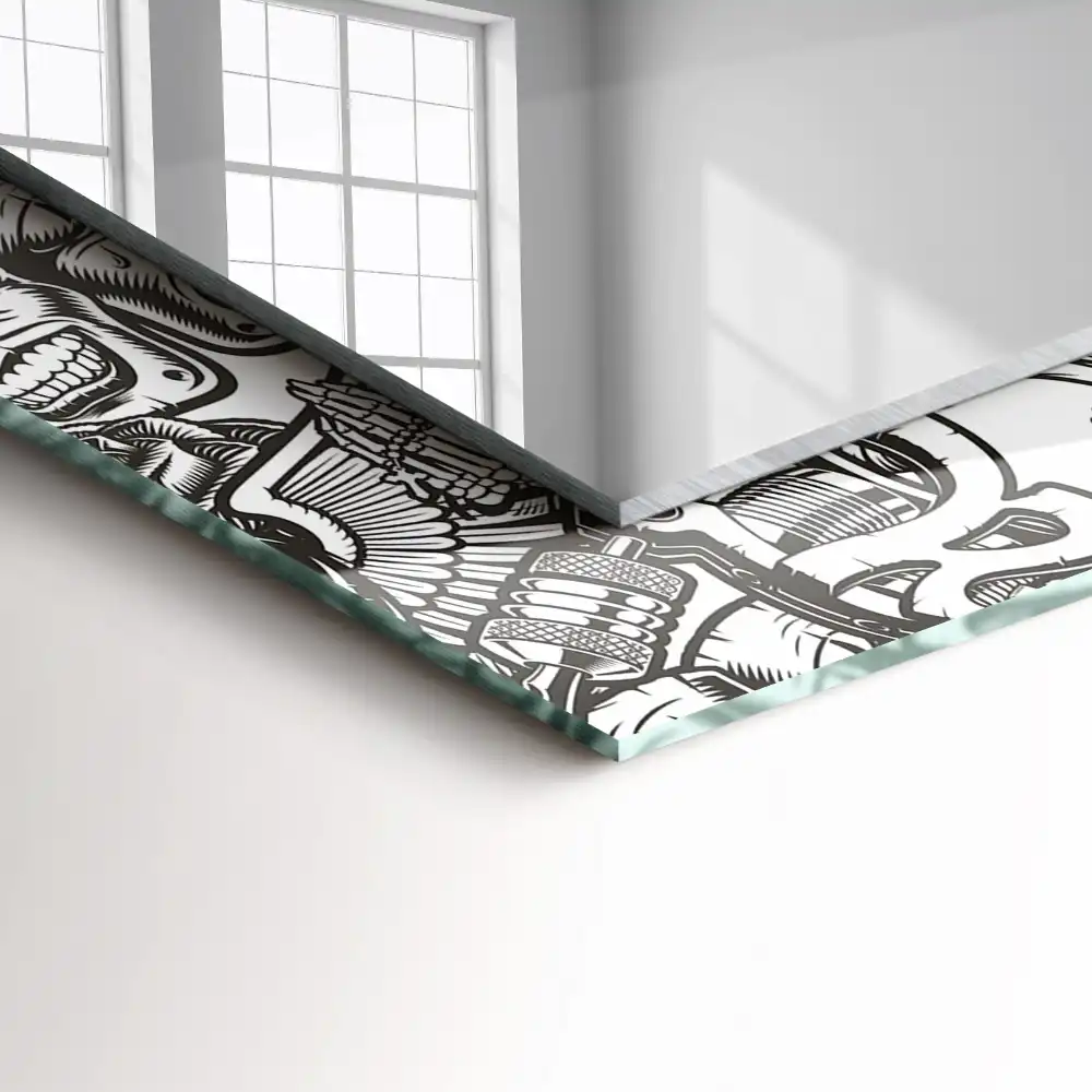 Obdĺžnikové ozdobné zrkadlo Čiernobiele vzory