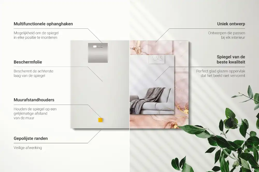 Obdĺžnikové zrkadlo s motívom Abstraktné akvarelové umenie