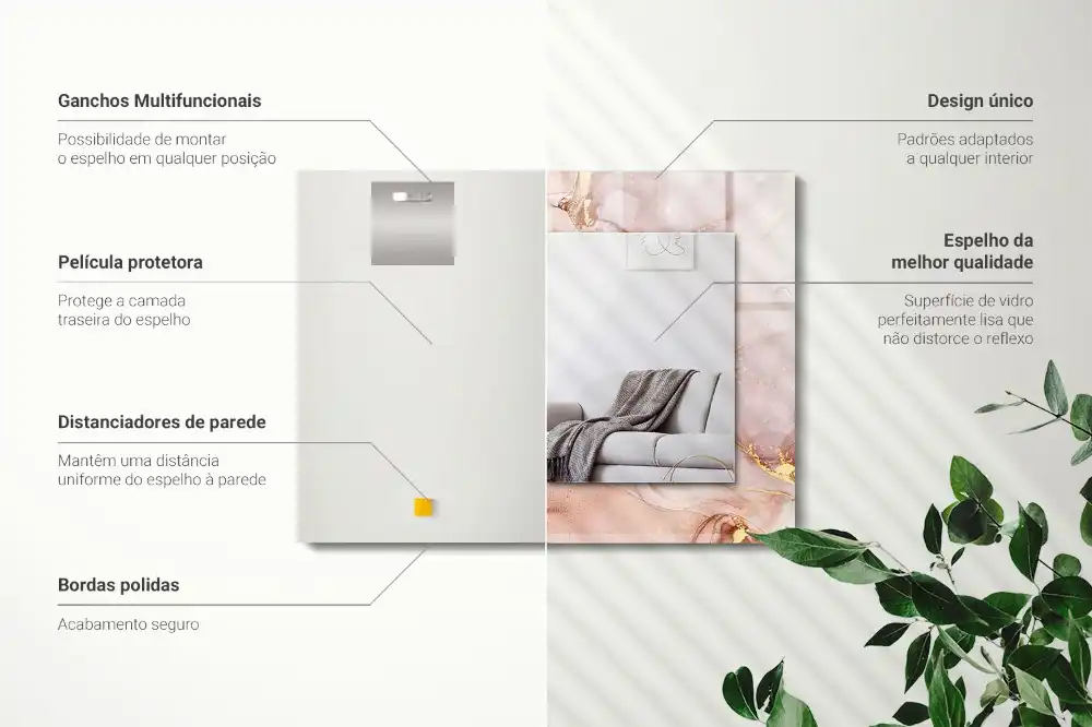 Obdĺžnikové zrkadlo s motívom Abstraktné akvarelové umenie