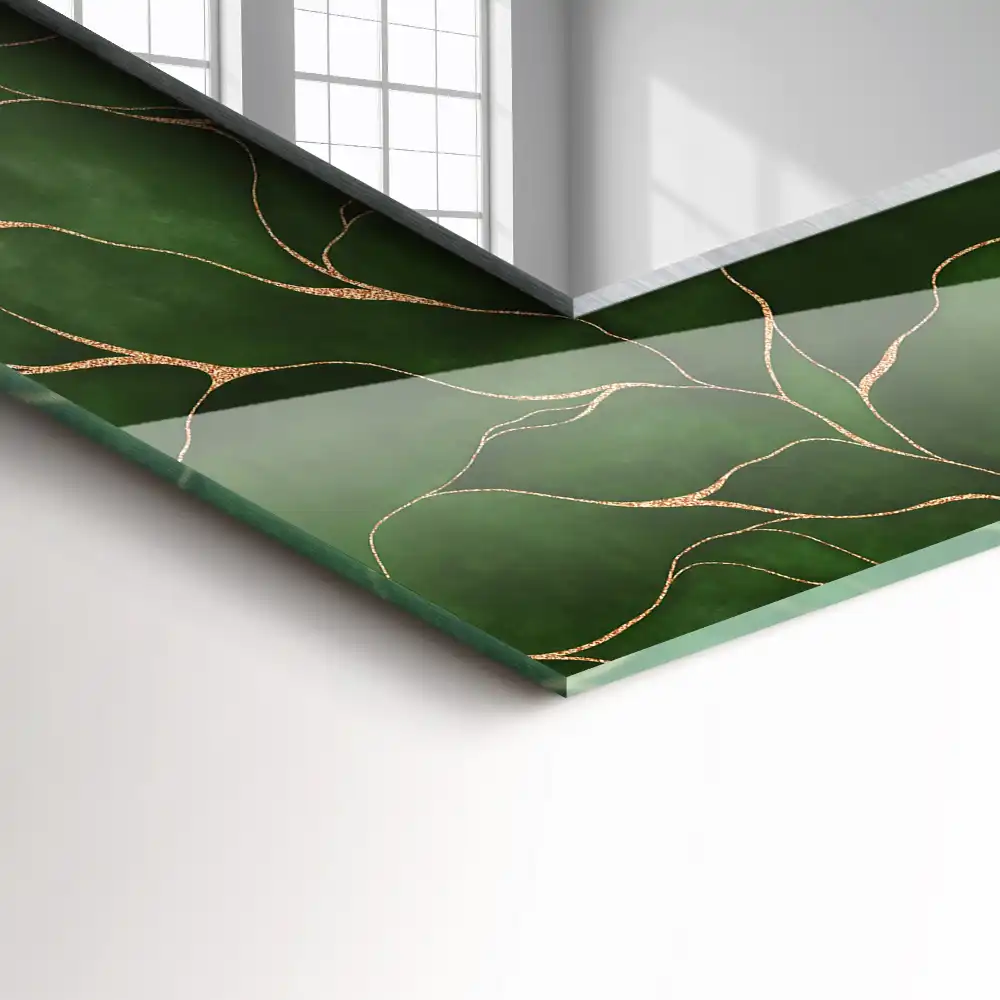 Obdĺžnikové ozdobné zrkadlo Vzor zelených listov