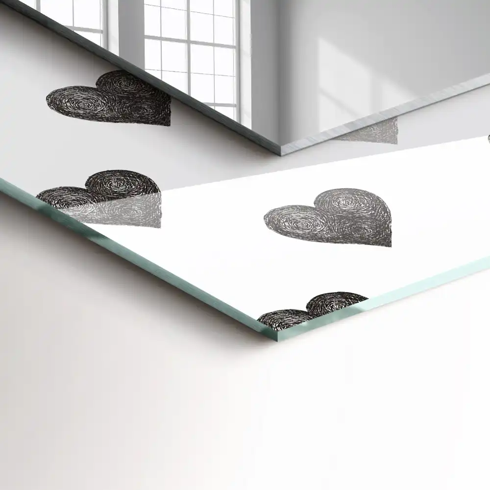 Obdĺžnikové zrkadlo s motívom Vzor čiernych sŕdc