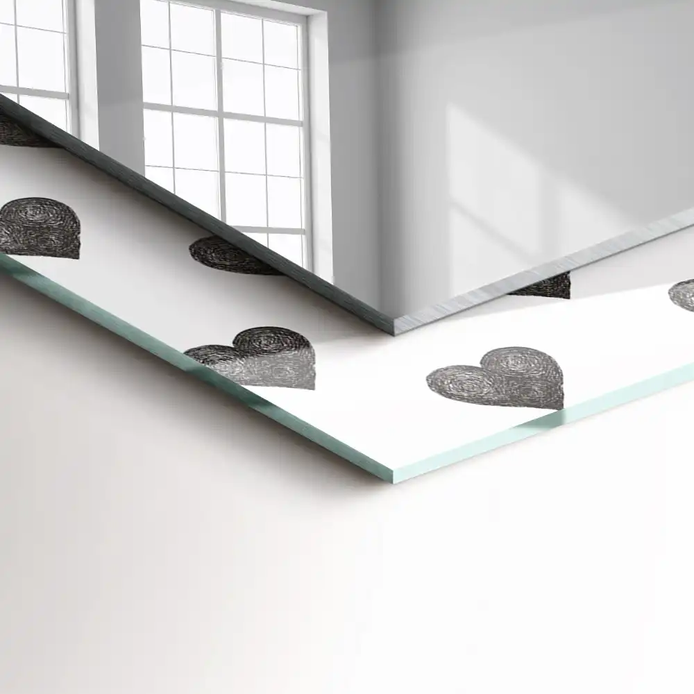 Obdĺžnikové zrkadlo s motívom Vzor čiernych sŕdc