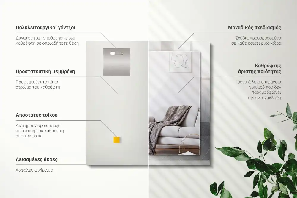 Obdĺžnikové ozdobné zrkadlo Okrúhly kovový povrch