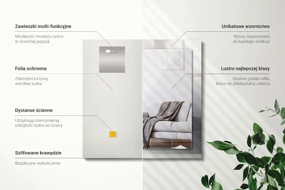 Obdĺžnikové ozdobné zrkadlo Okrúhly kovový povrch