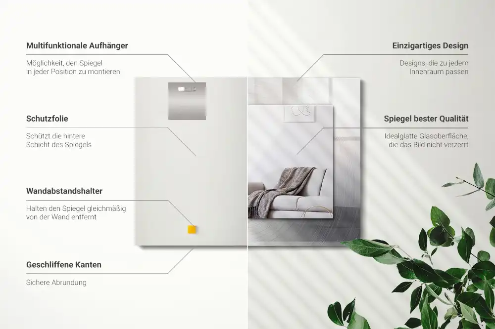 Obdĺžnikové ozdobné zrkadlo Okrúhly kovový povrch