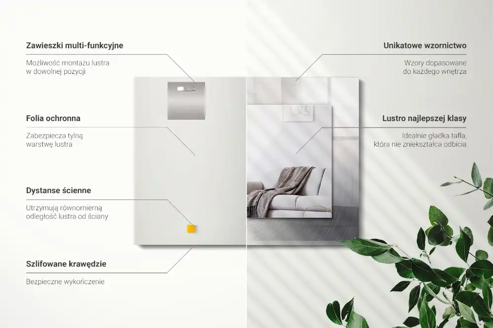 Obdĺžnikové ozdobné zrkadlo Okrúhly kovový povrch