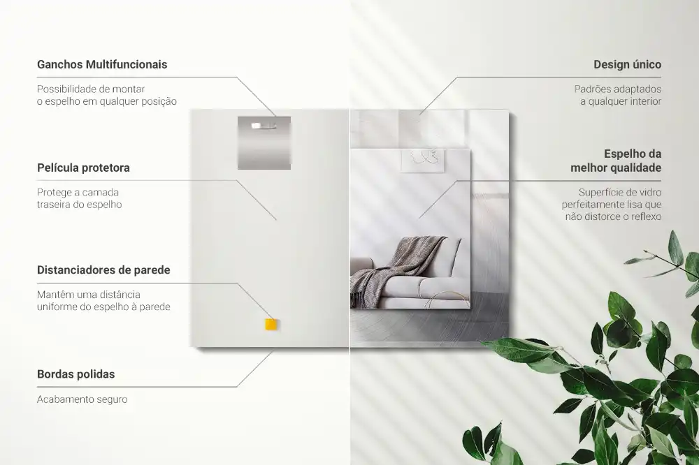 Obdĺžnikové ozdobné zrkadlo Okrúhly kovový povrch