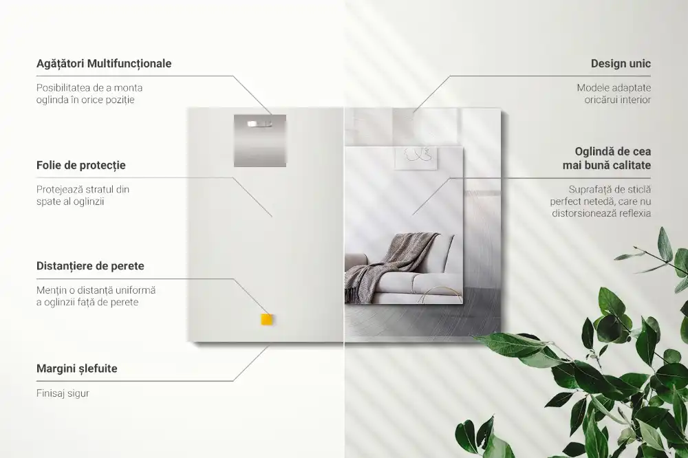 Obdĺžnikové ozdobné zrkadlo Okrúhly kovový povrch