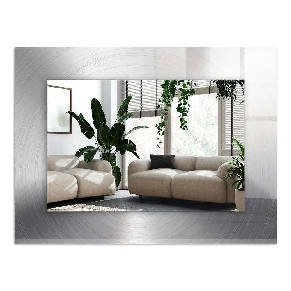 Obdĺžnikové ozdobné zrkadlo Okrúhly kovový povrch