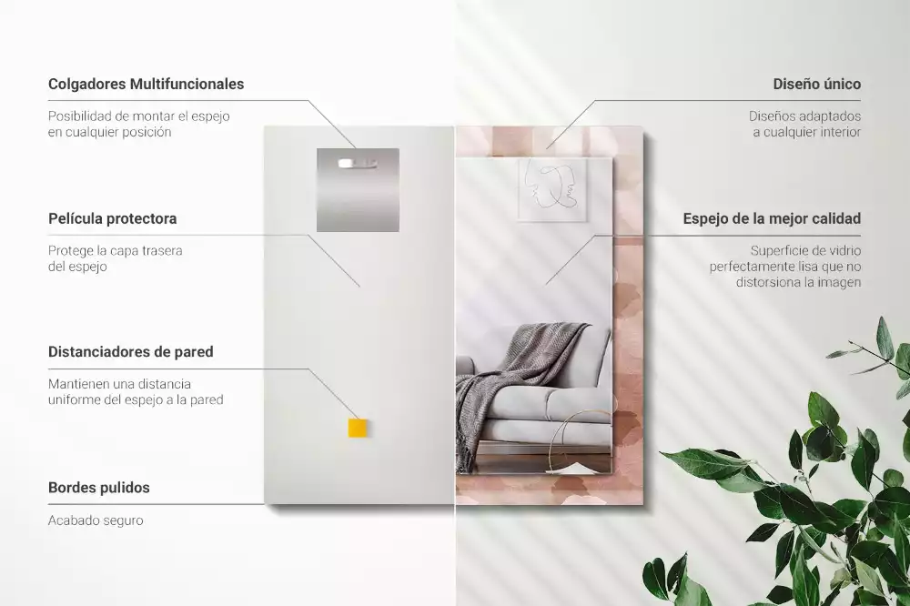 Obdĺžnikové zrkadlo s motívom Kvety pivoniek